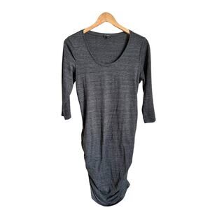 Express Midi Dress Rouched Sides Gray Size Medium